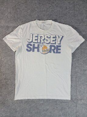 American Eagle Y2K Jersey Shore Fist Pump Graphic T-Shirt White Men's Small